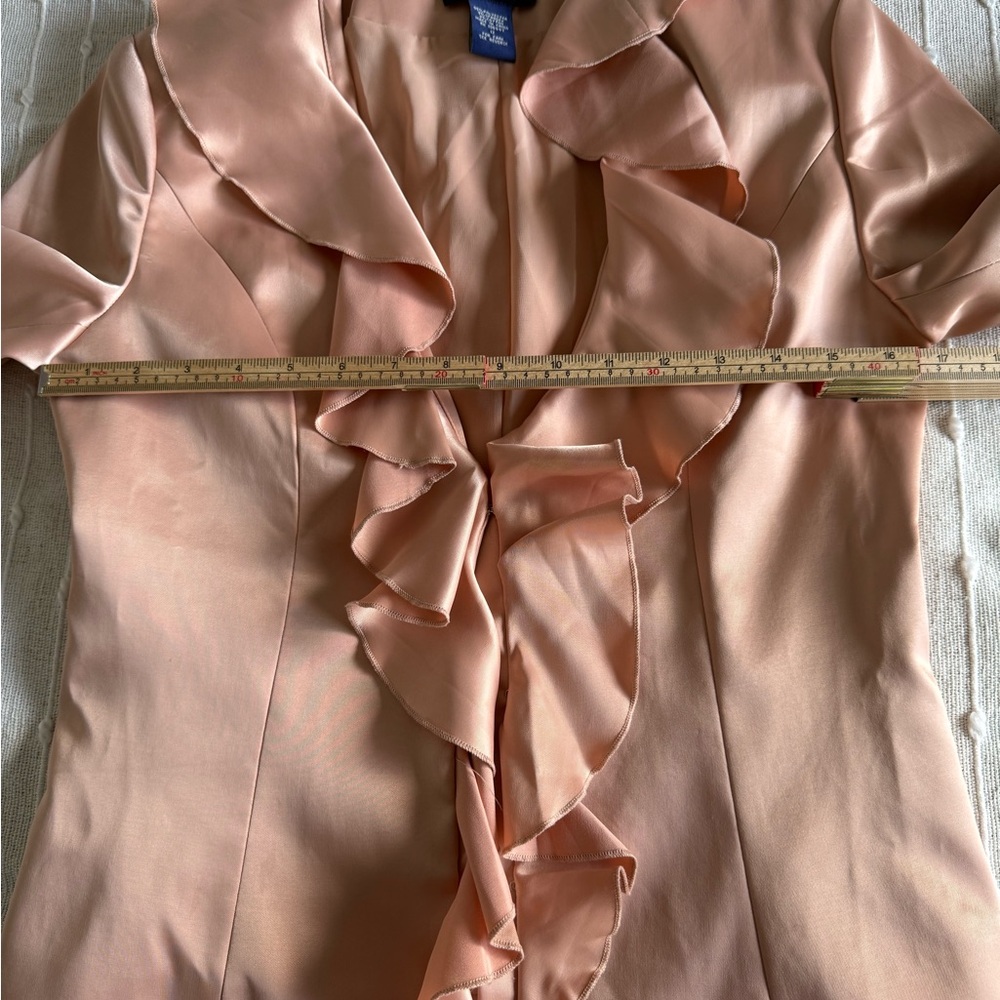 Boston Proper Satin Blouse in Soft Peach - Picture 8 of 14
